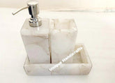 Quartz Stone Bathroom sets  for vanity Decor / Bathroom Accessories For Home & Hotel Bathroom Decor / Soap Dispenser / Tissue box Unique Handicrafts IND
